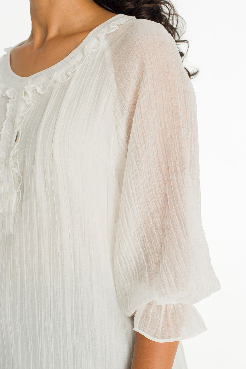 Elowen Sheer Airy Dress, Ivory