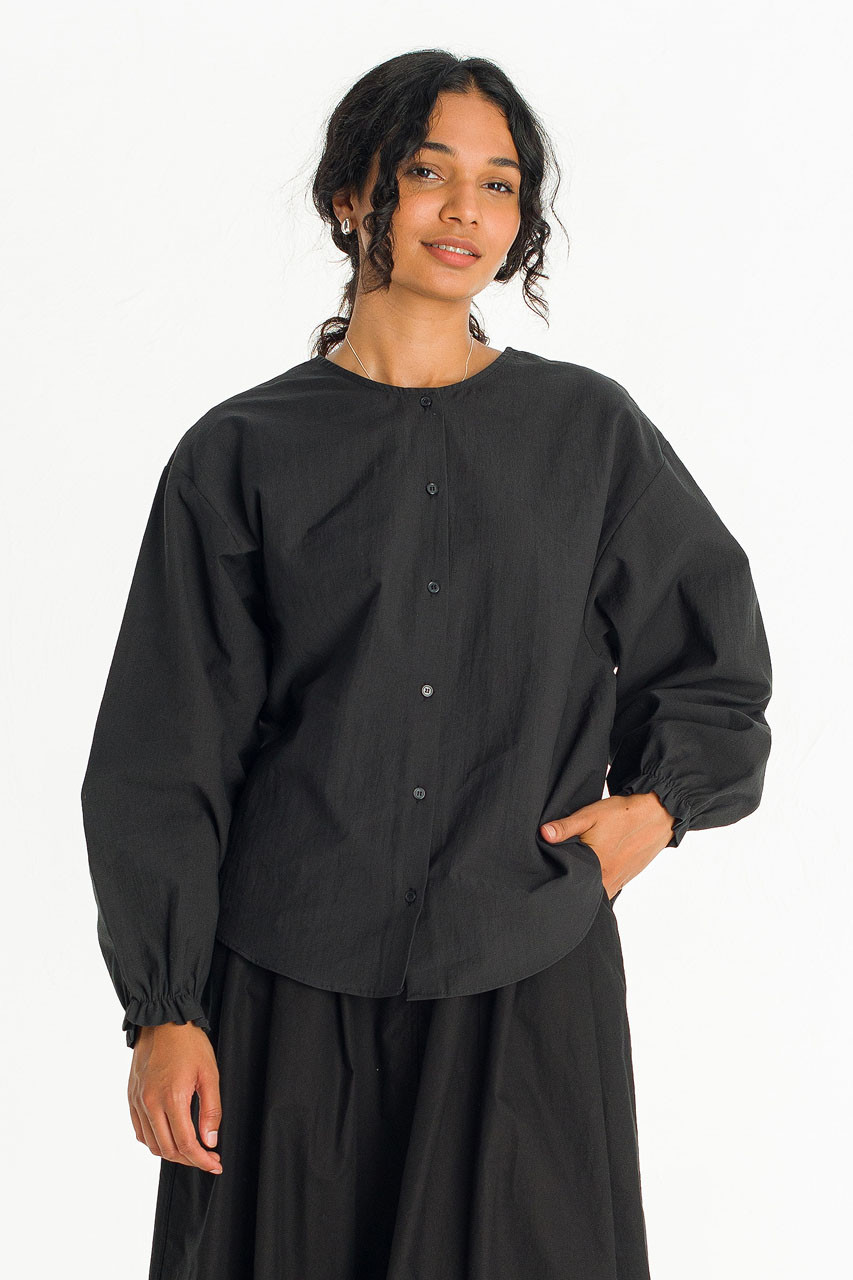 Easy Soft Round Neck Shirt, Black