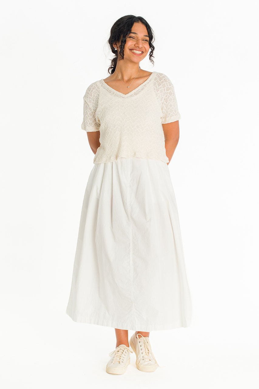 Coralie Check Crochet Top, Ivory