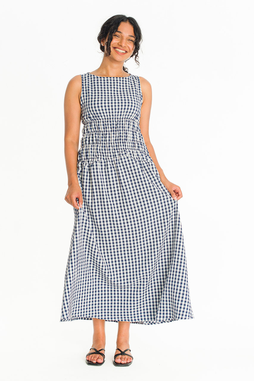 Sara Stripe Dress, Navy