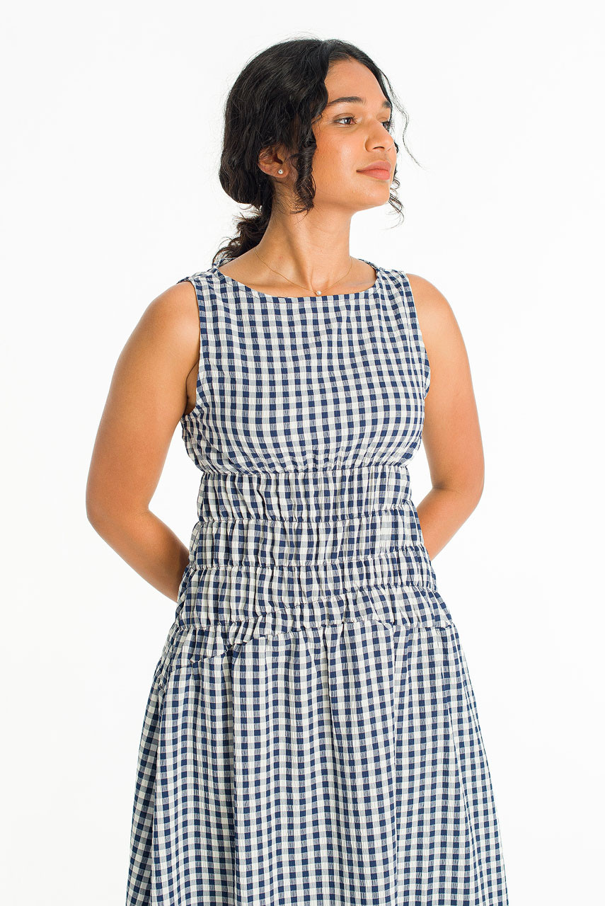 Sara Stripe Dress, Navy