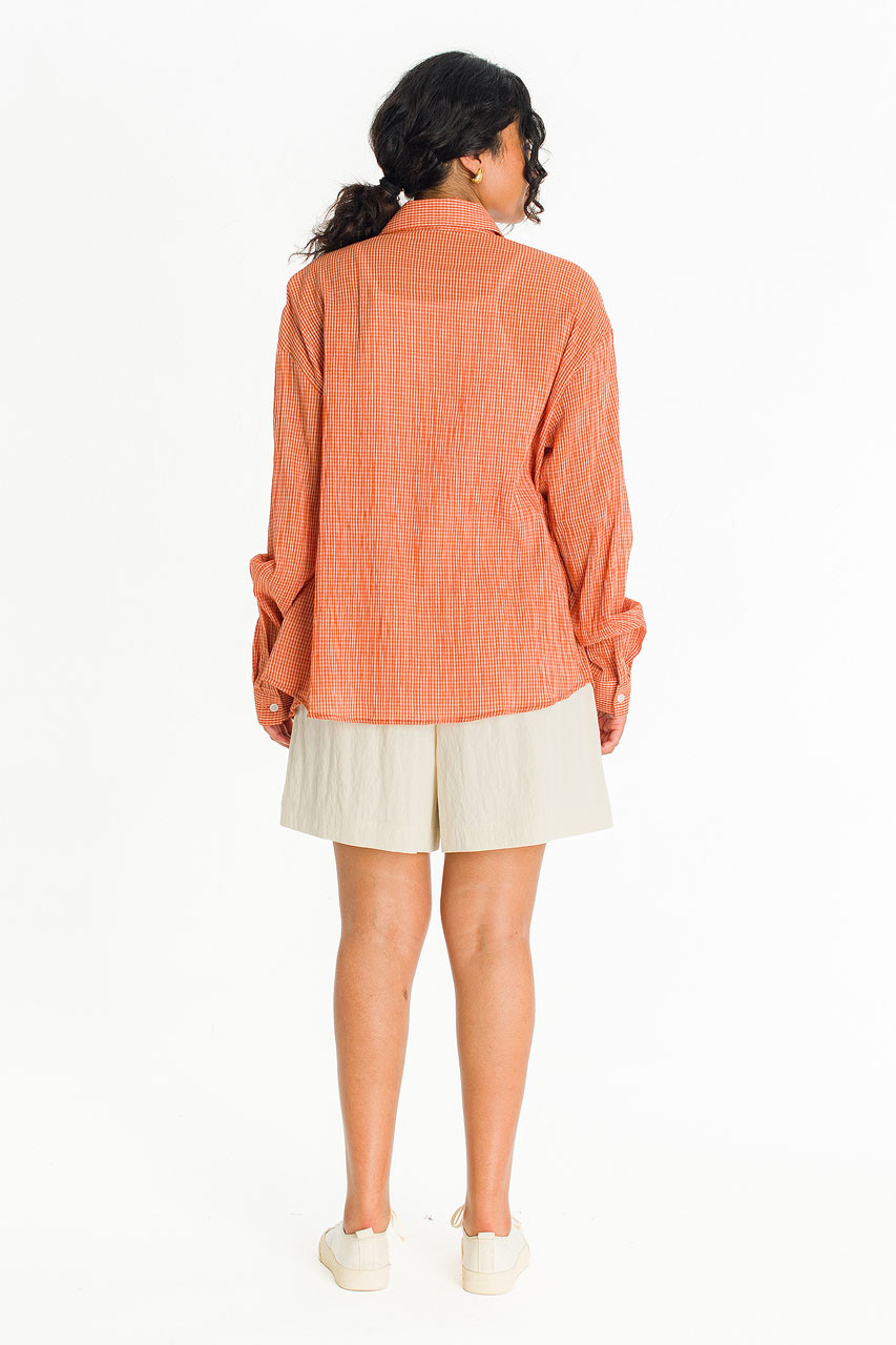 Haku Over Check Shirt, Orange