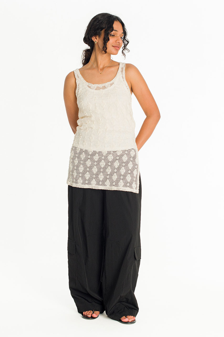 Betty Crochet Tunic, Beige