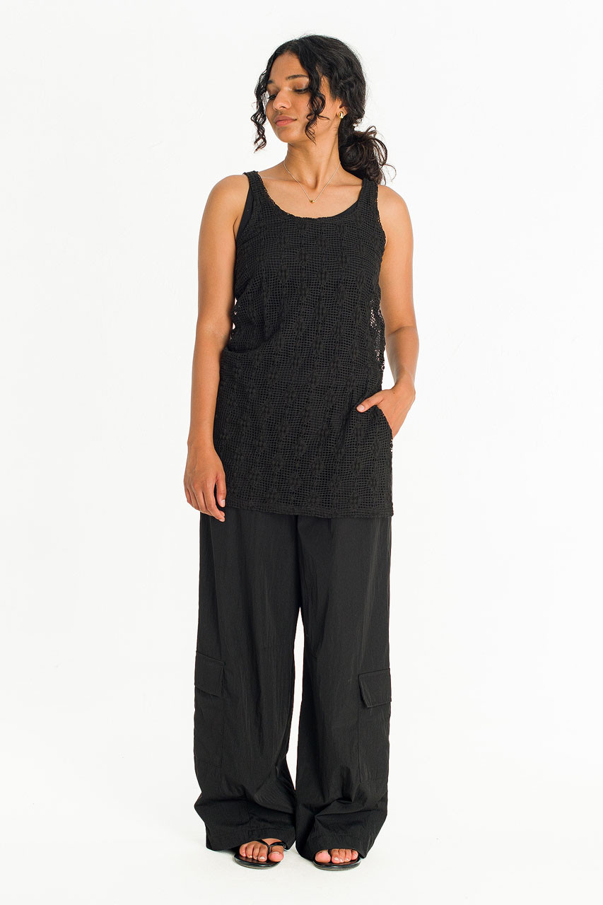 Betty Crochet Tunic, Black