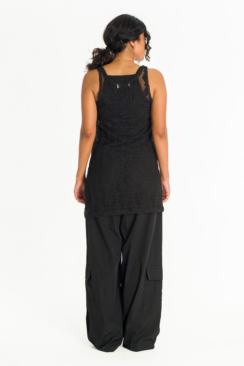 Betty Crochet Tunic, Black