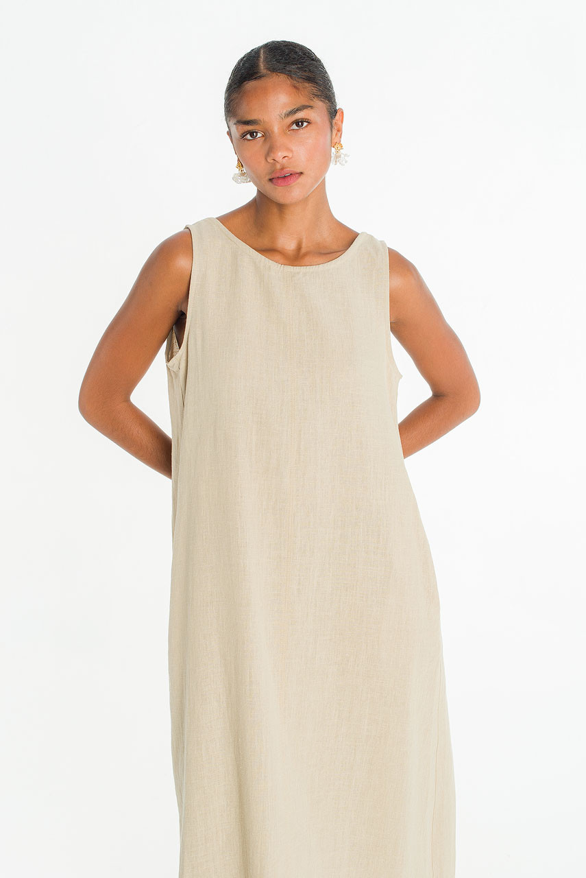 Sorento Linen Dress, Beige