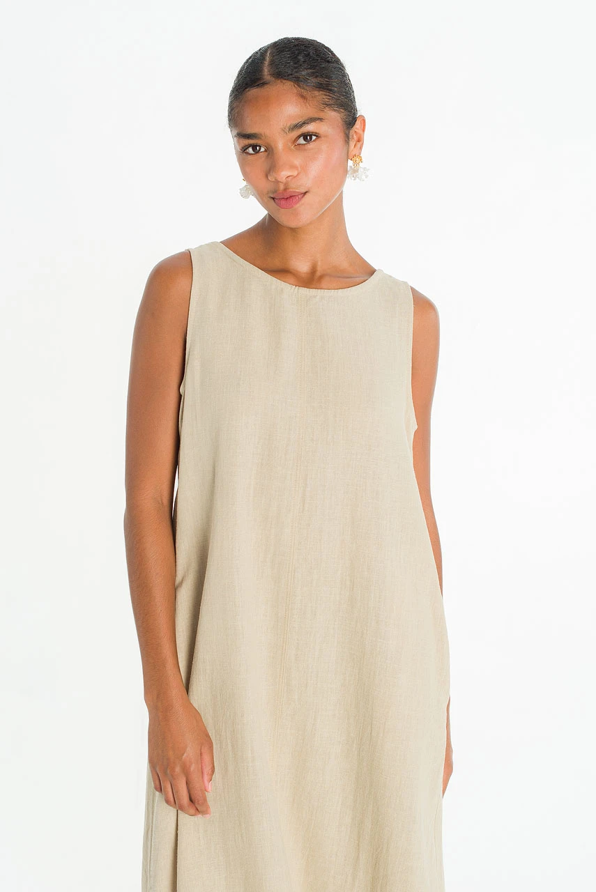Sorento Linen Dress, Beige