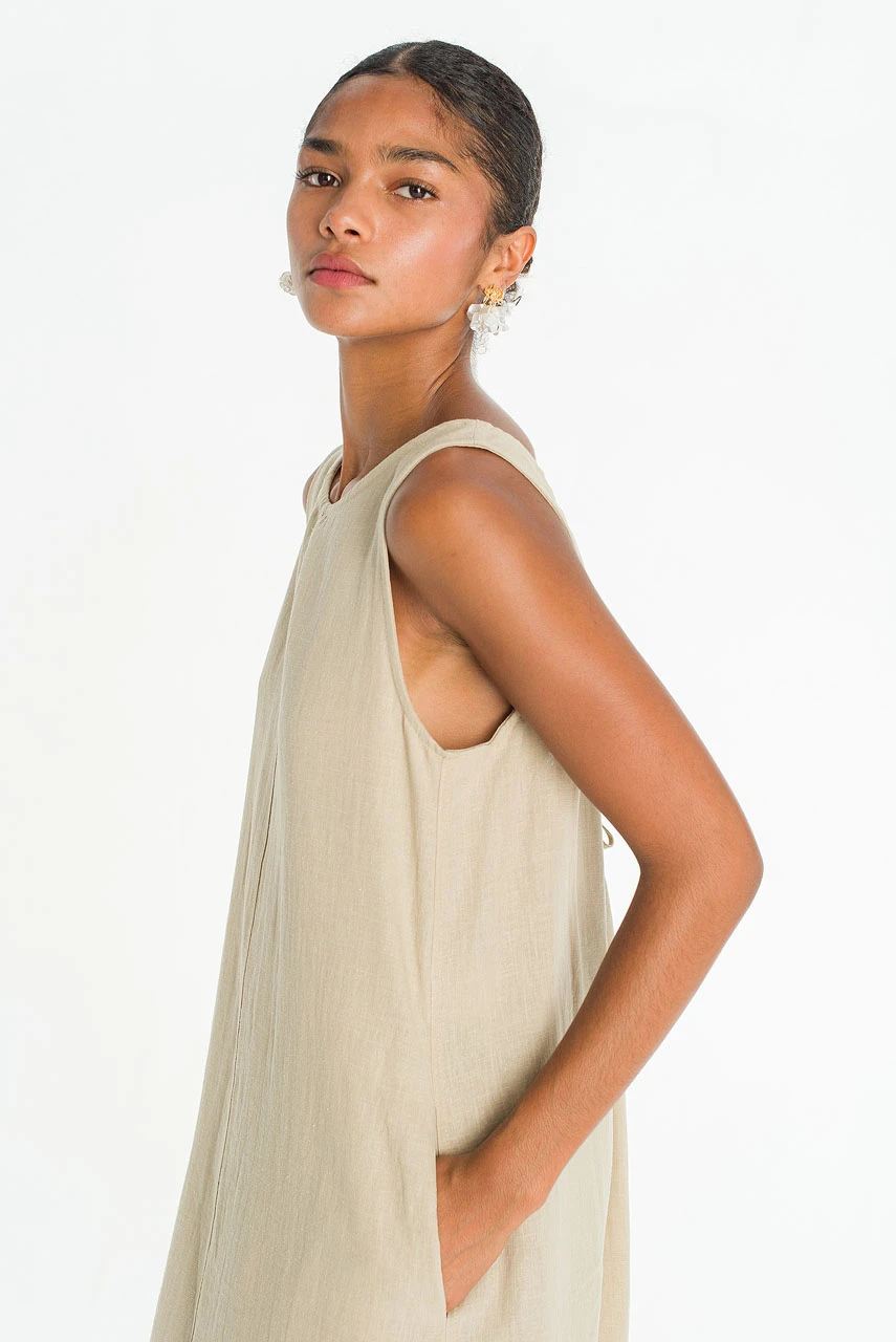 Sorento Linen Dress, Beige