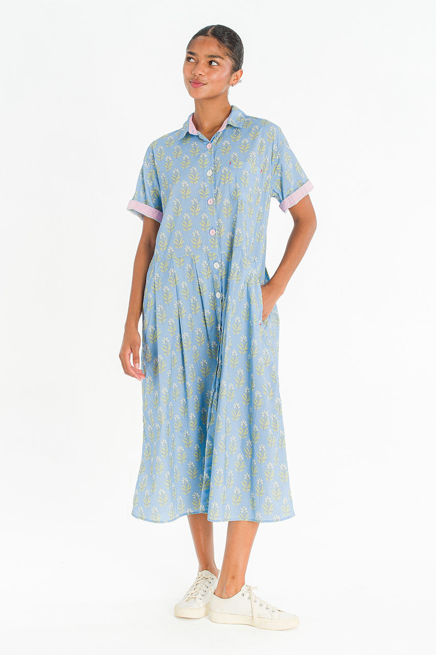 Somi Garden Shirt Dress, Blue