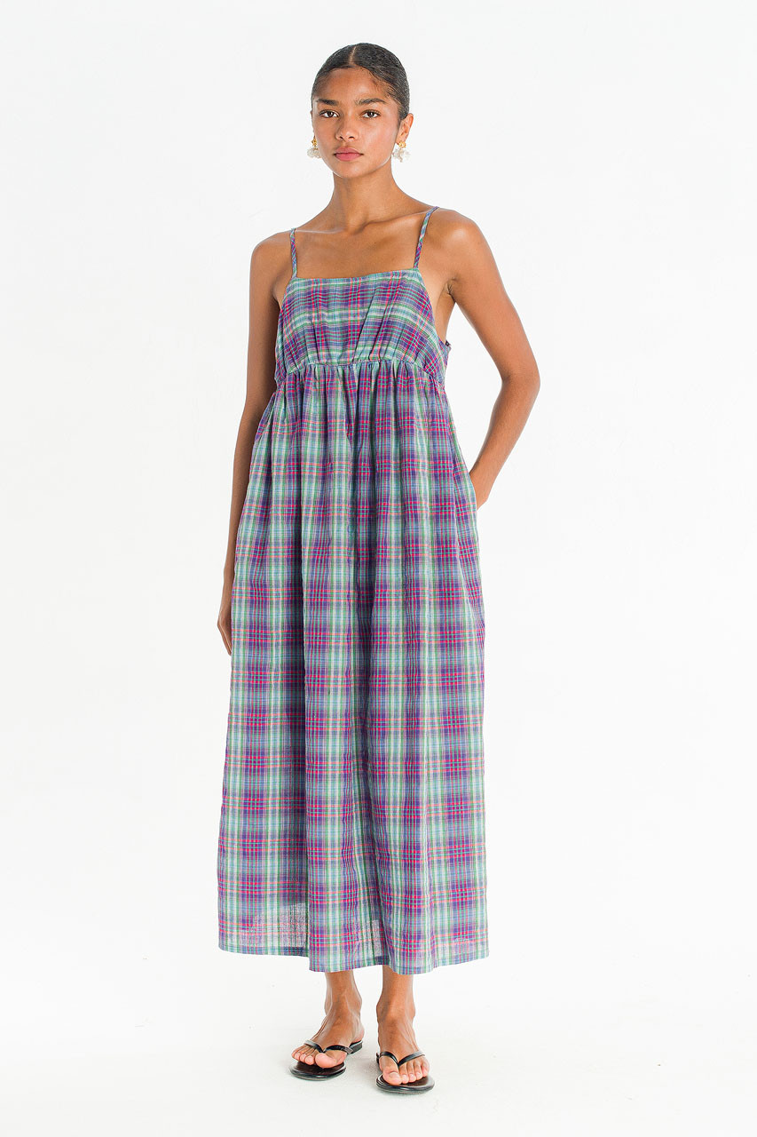 Soi Check Slip Dress, Purple