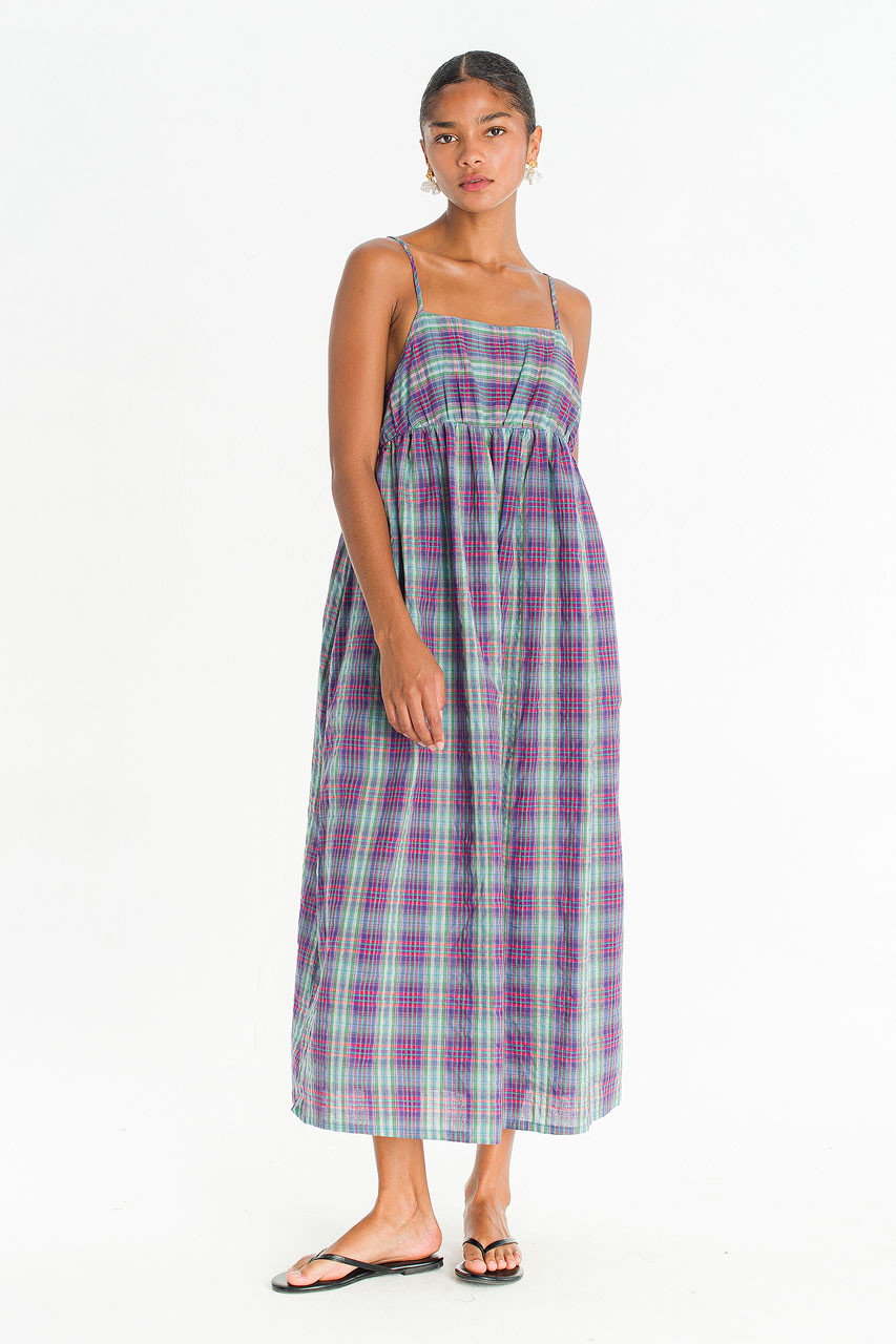 Soi Check Slip Dress, Purple