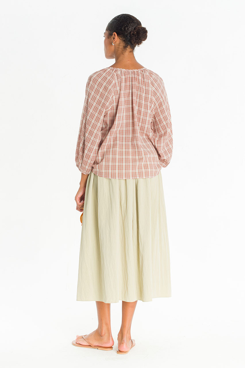 Praha Check Blouse, Red