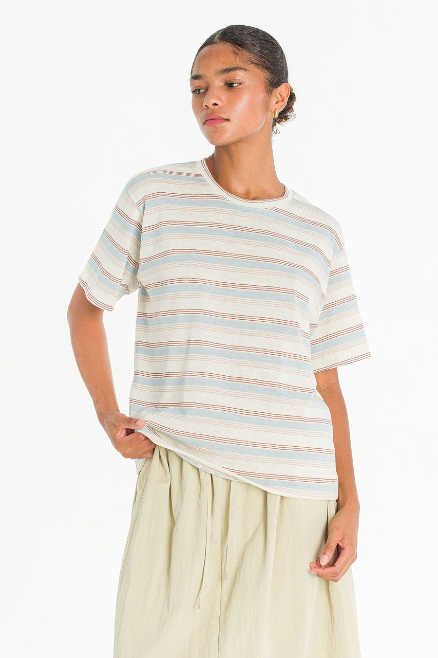 Praha Stripe Tee, Blue
