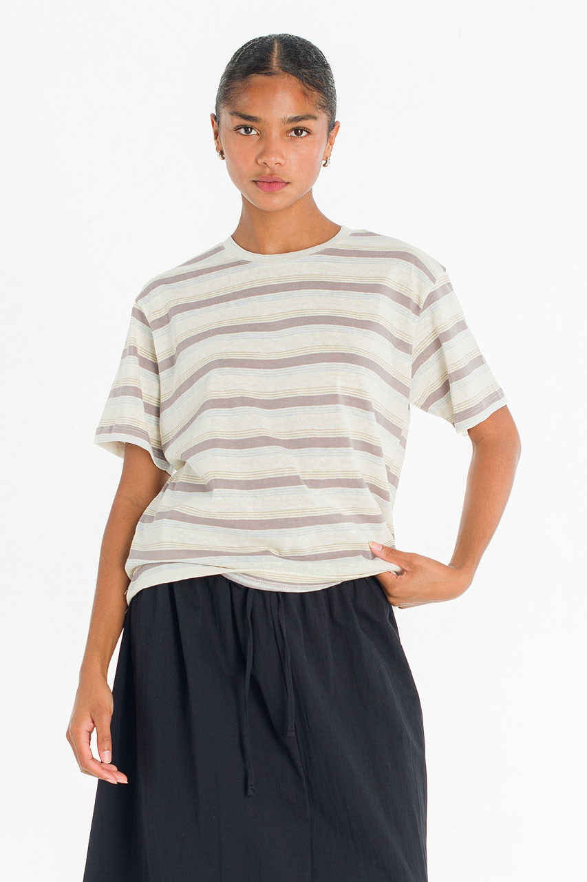 Praha Stripe Tee, Grey