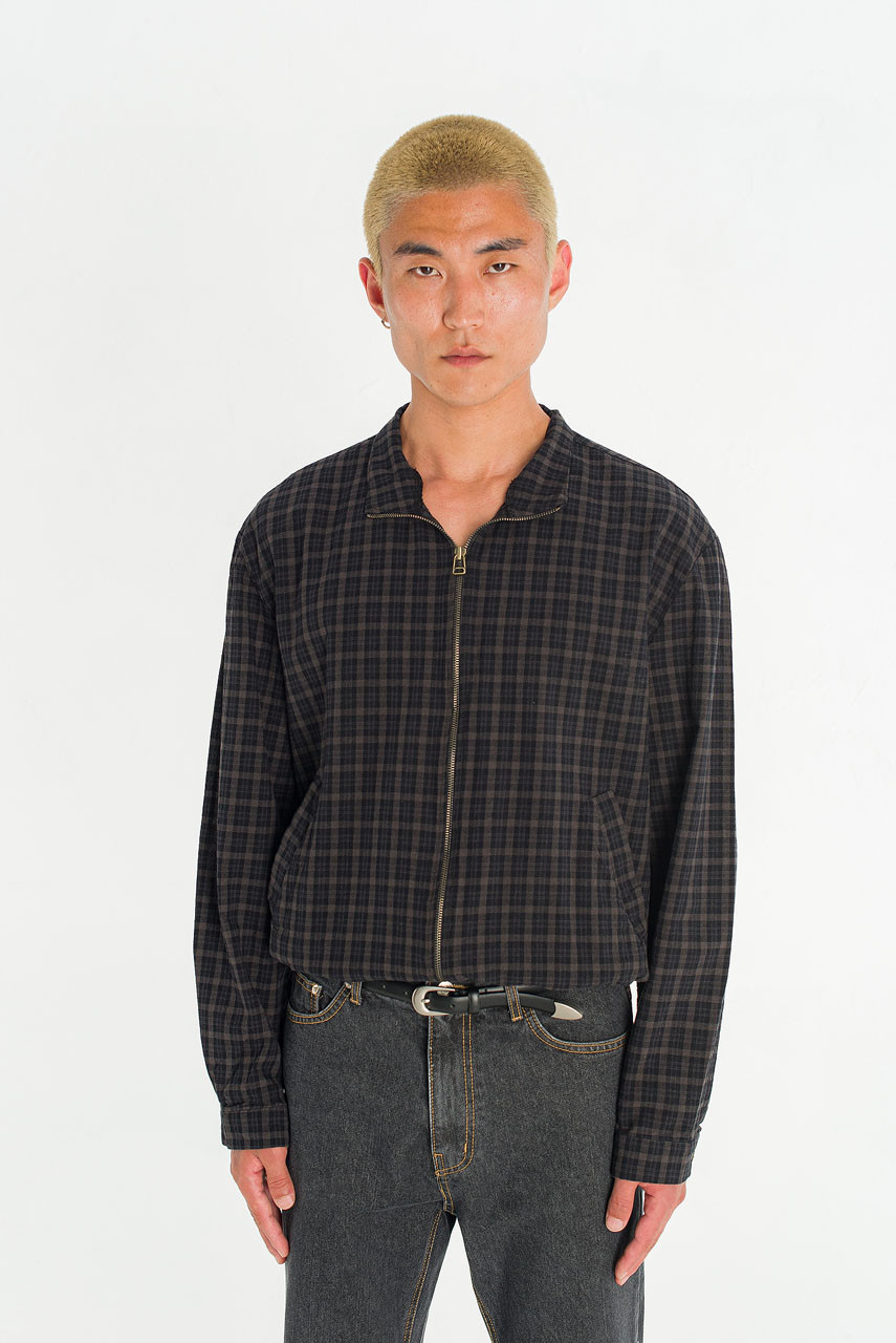 Menswear | Glen Check Blouson, Black