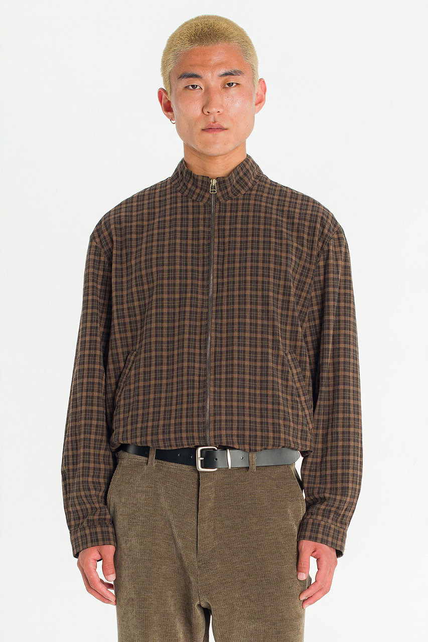 Menswear | Glen Check Blouson, Beige