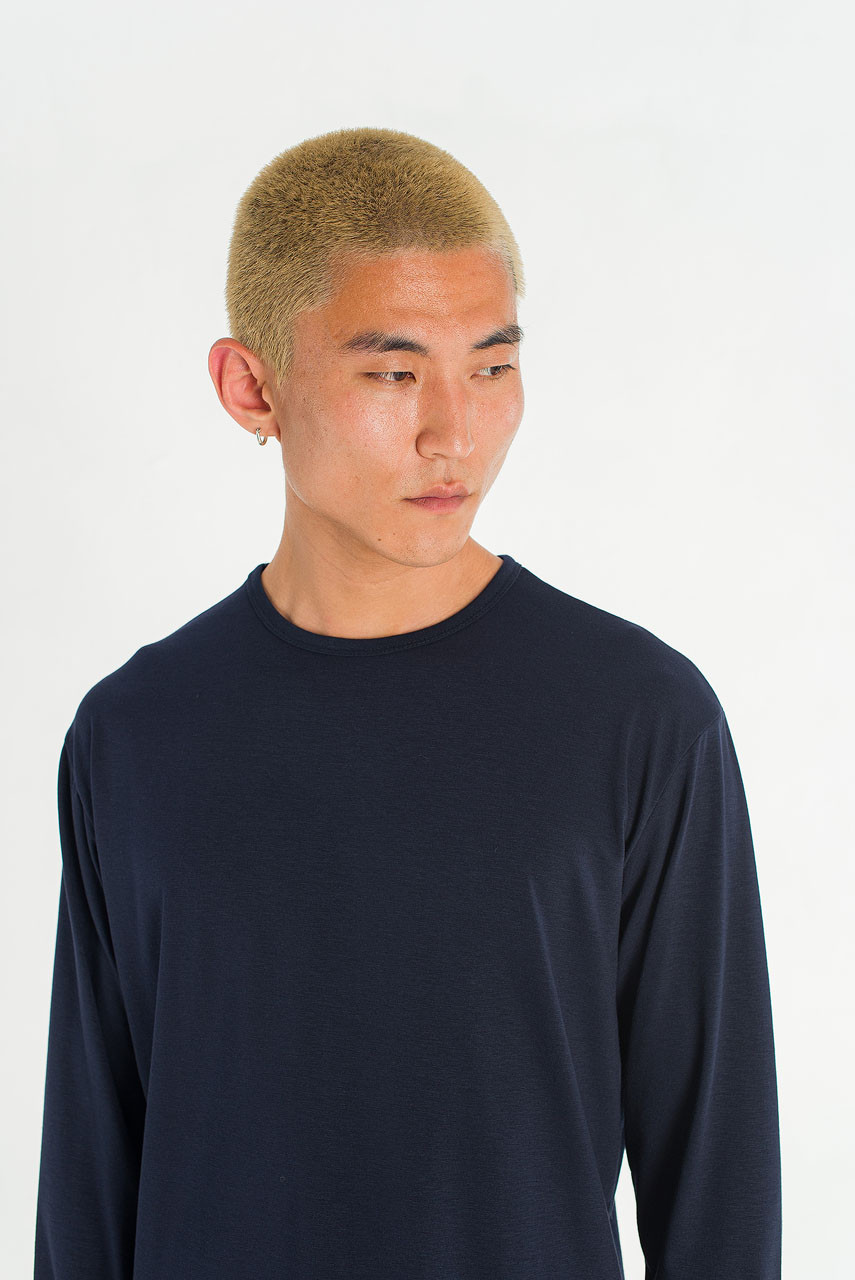 Menswear | Stack Long-Sleeve Tee, Navy