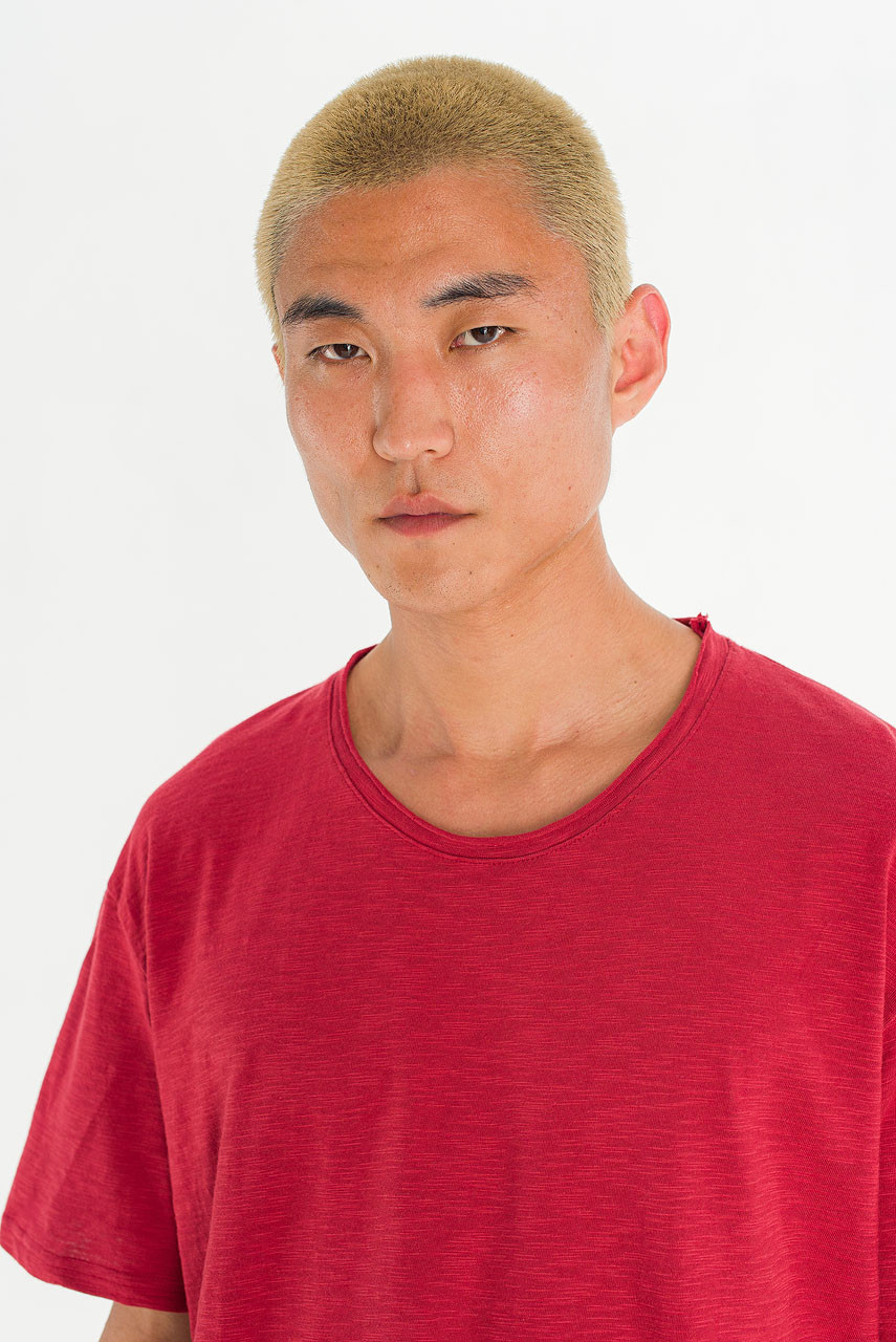 Menswear | Cropped Slub Tee, Red