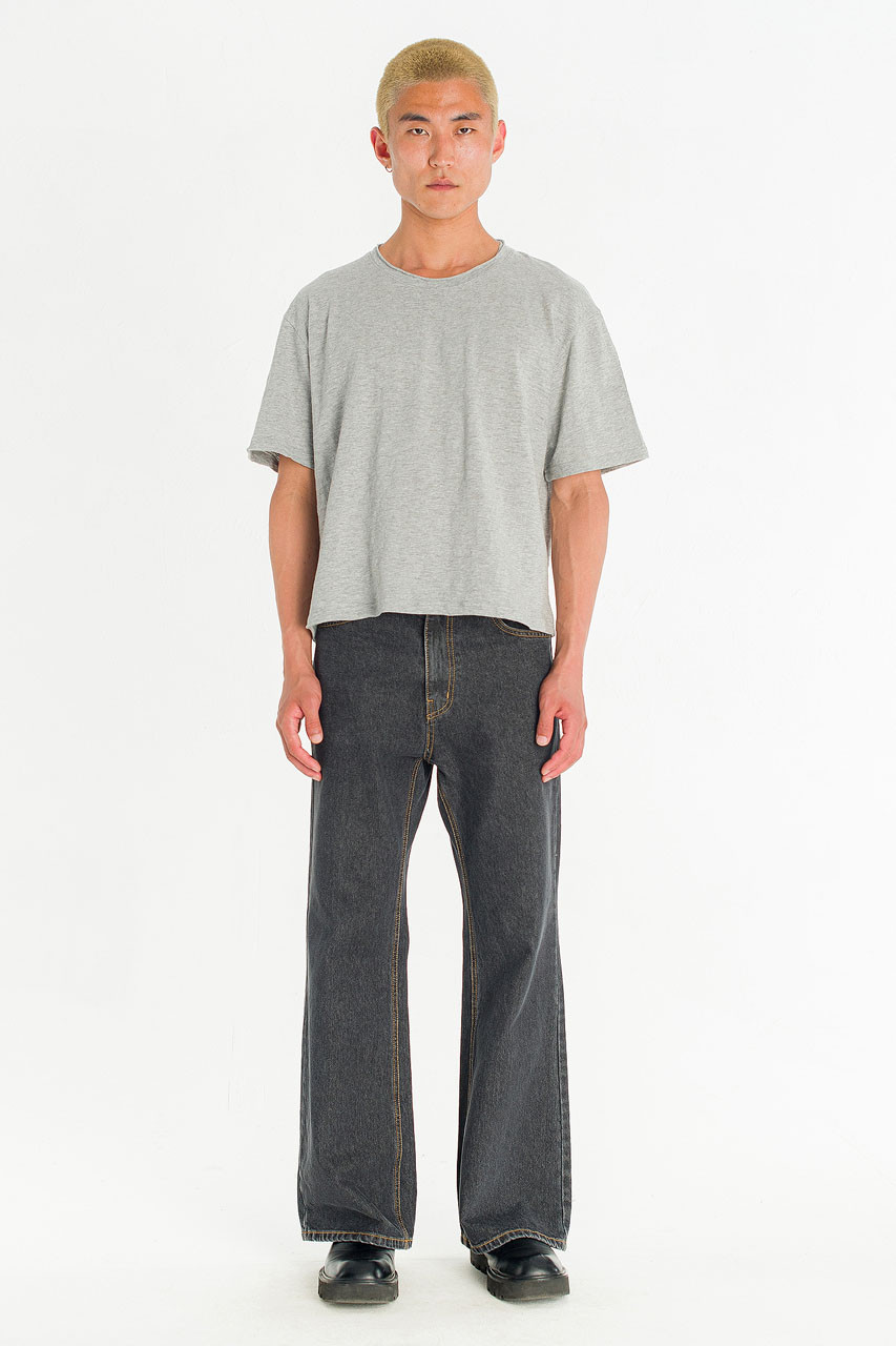 Menswear | Cropped Slub Tee, Grey