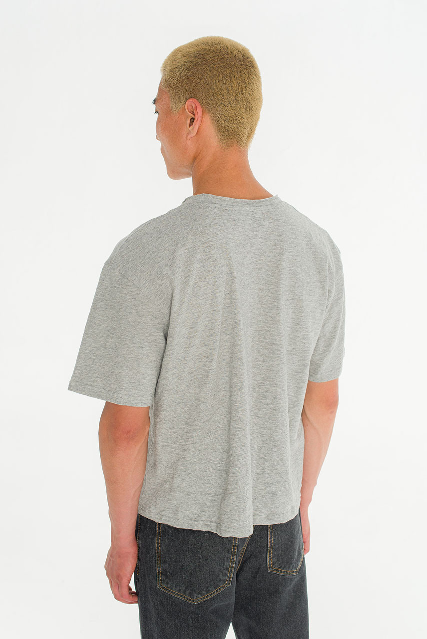 Menswear | Cropped Slub Tee, Grey