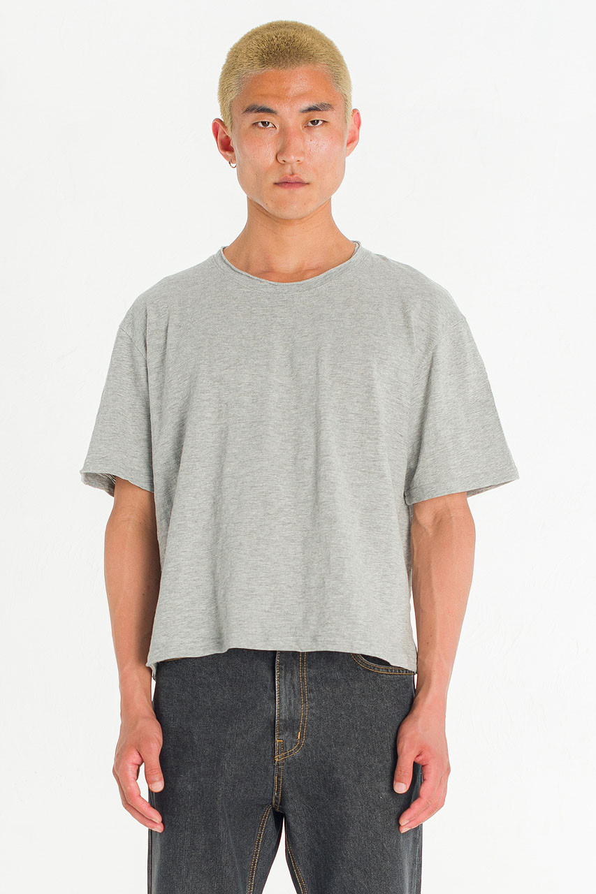 Menswear | Cropped Slub Tee, Grey