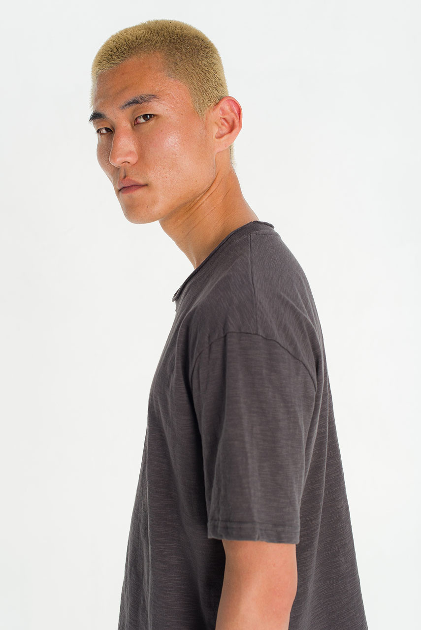 Menswear | Cropped Slub Tee, Charcoal