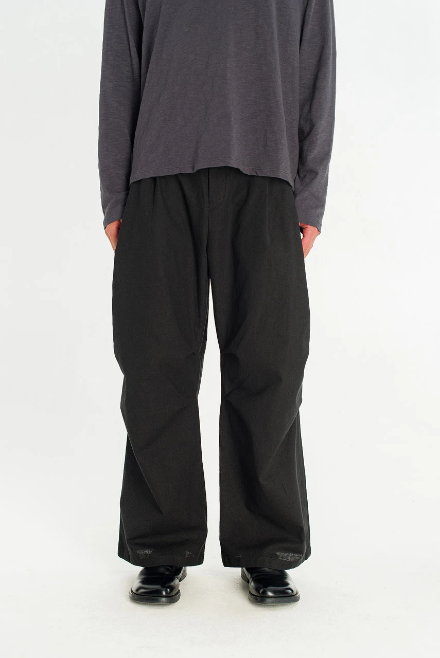 Menswear | Linen Pintuck Pants, Black