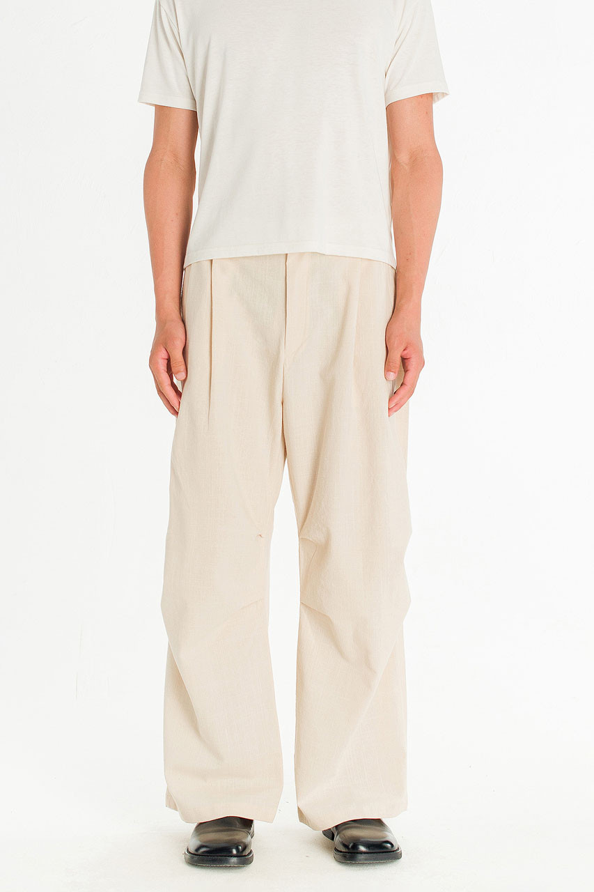 Menswear | Linen Pintuck Pants, Beige