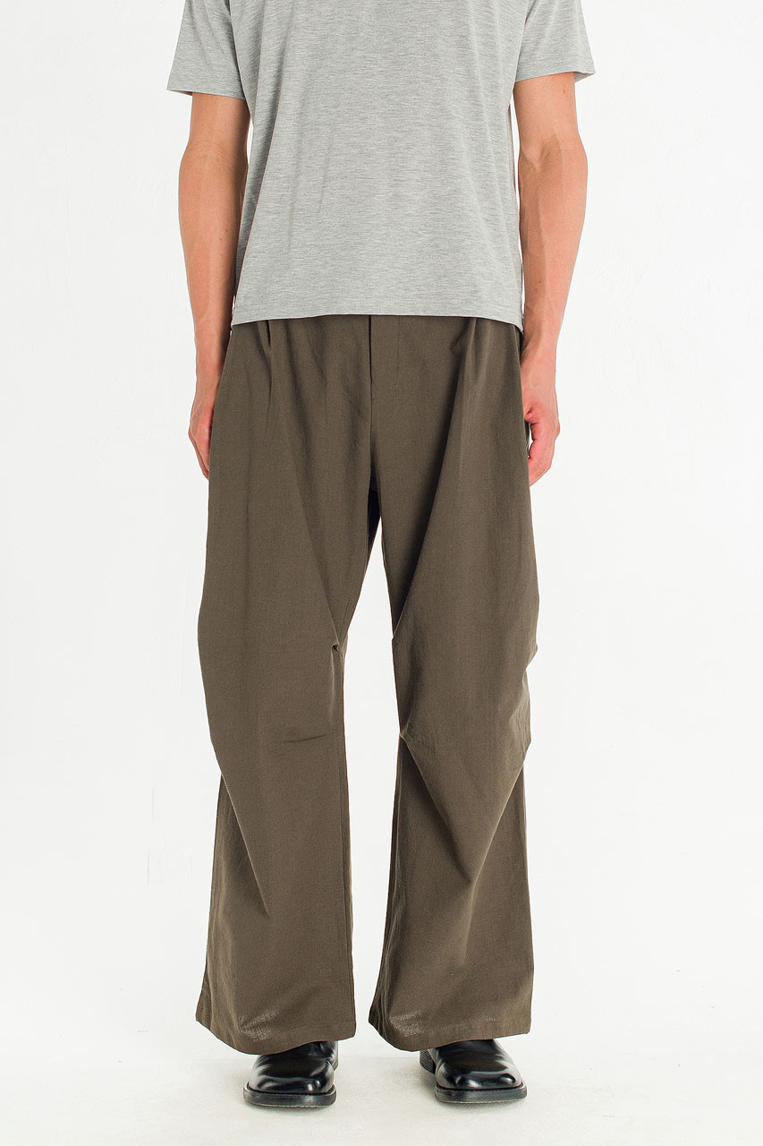 Menswear | Linen Pintuck Pants, Khaki