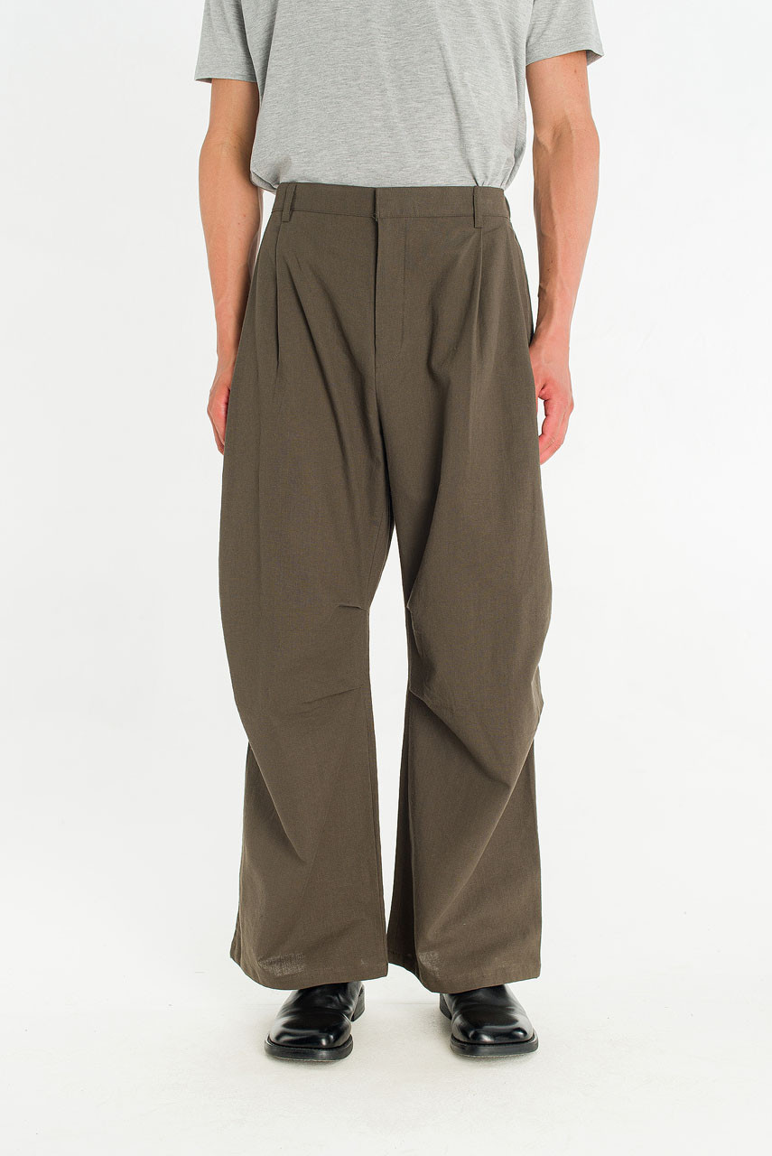 Menswear | Linen Pintuck Pants, Khaki