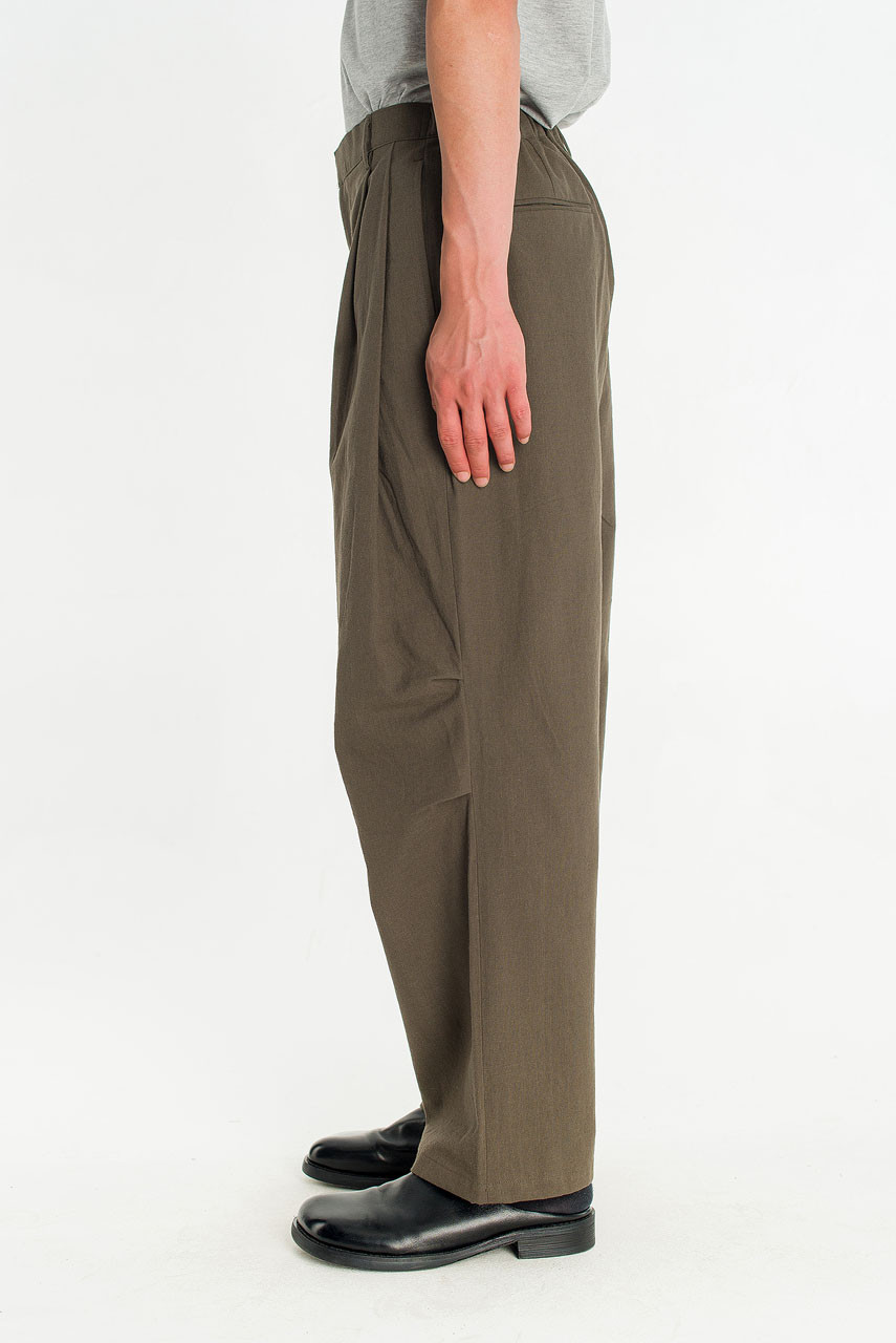 Menswear | Linen Pintuck Pants, Khaki