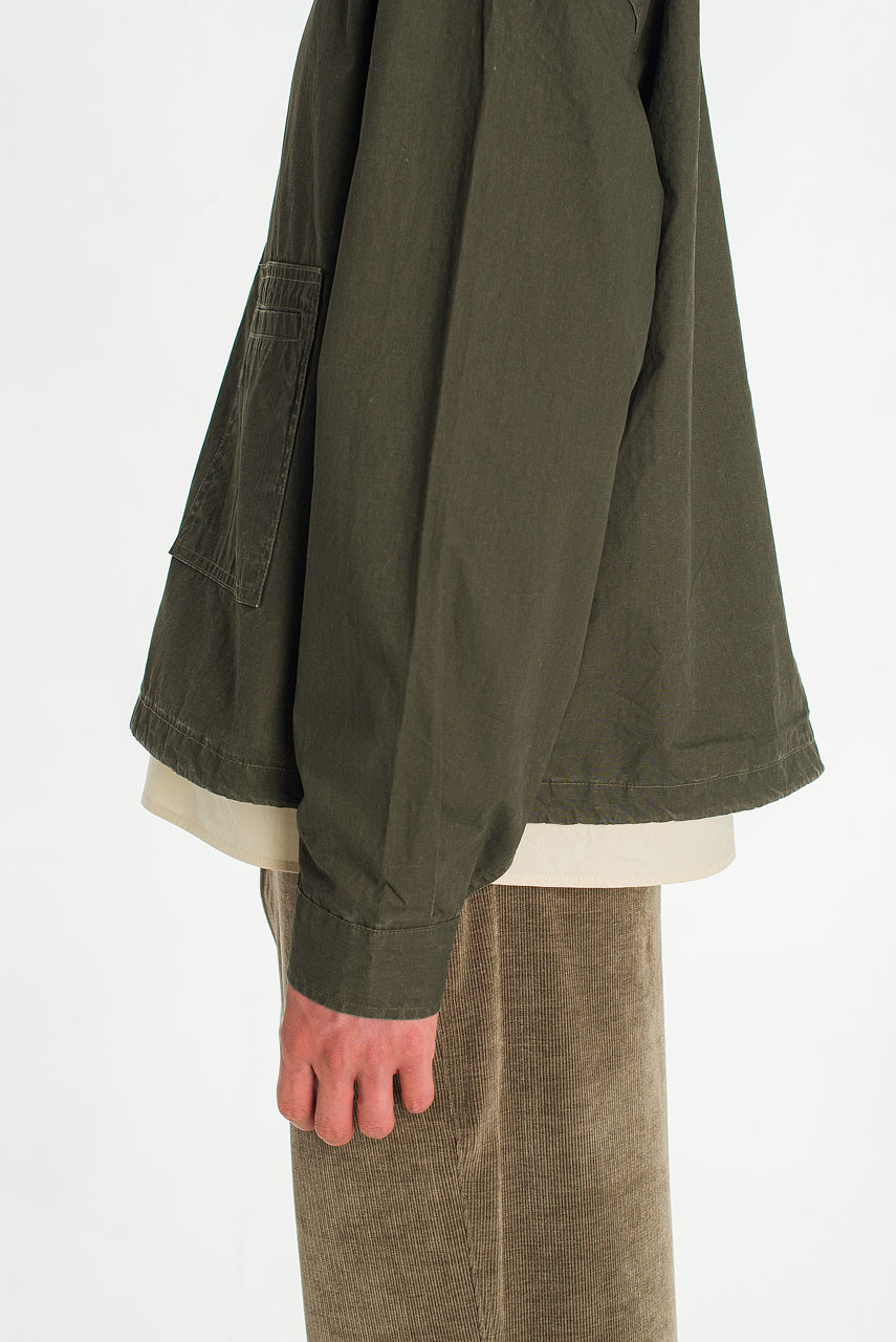 Menswear | Cropped Overshirt, Khaki