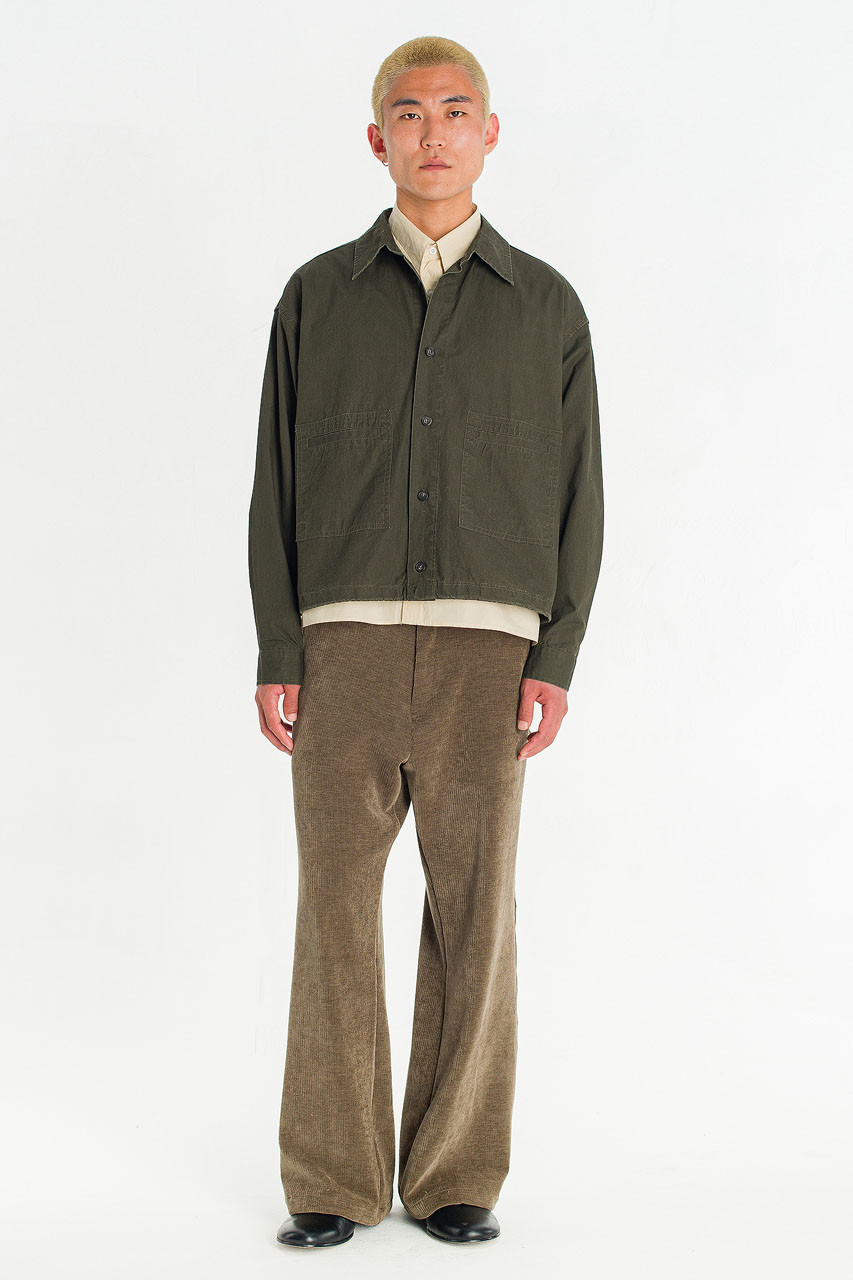 Menswear | Cropped Overshirt, Khaki