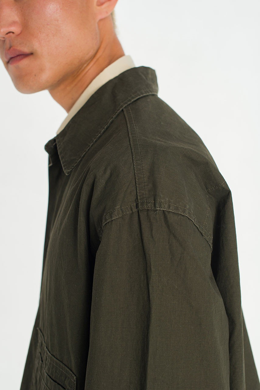 Menswear | Cropped Overshirt, Khaki