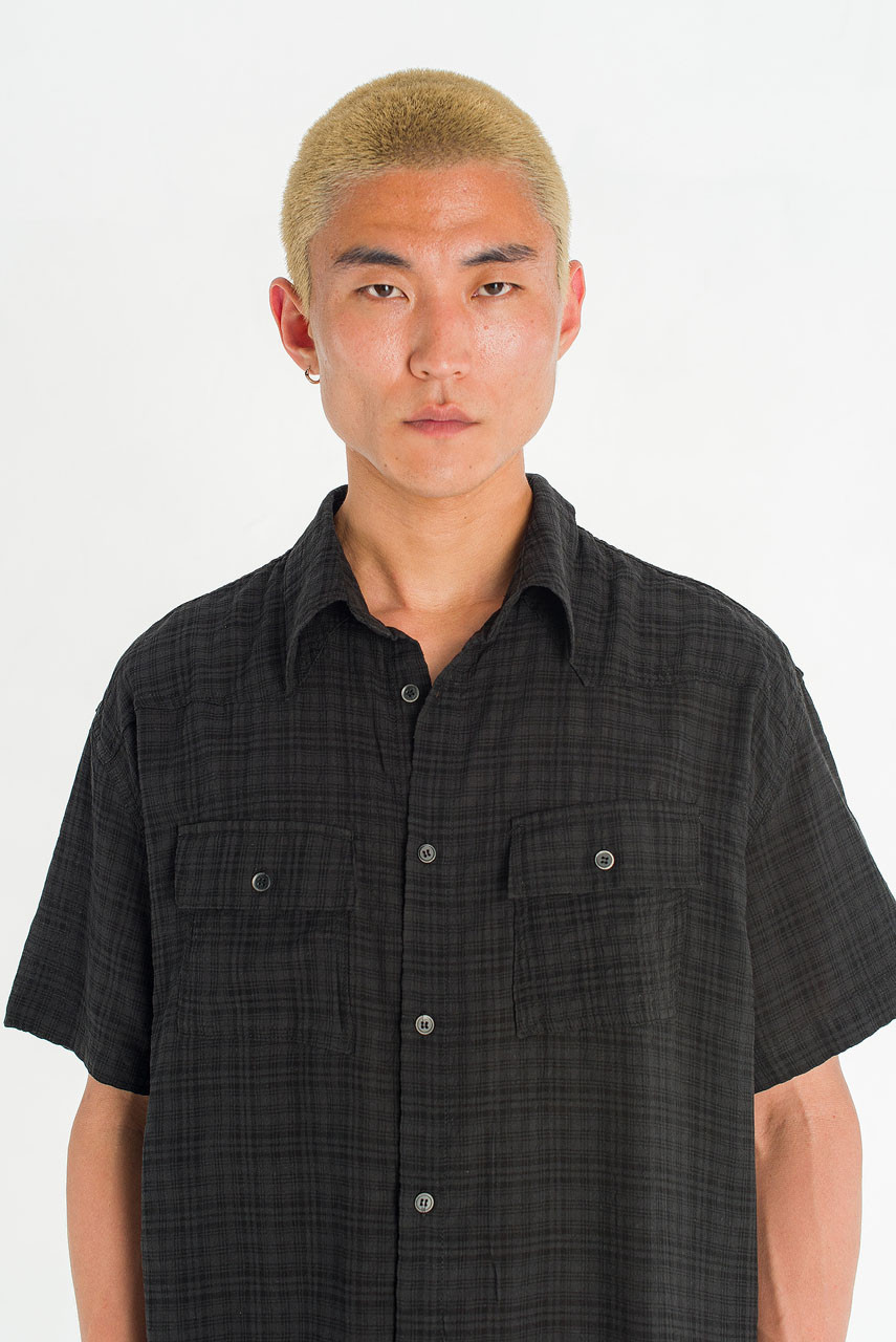 Menswear | Raw-Cut Check Shirt, Black