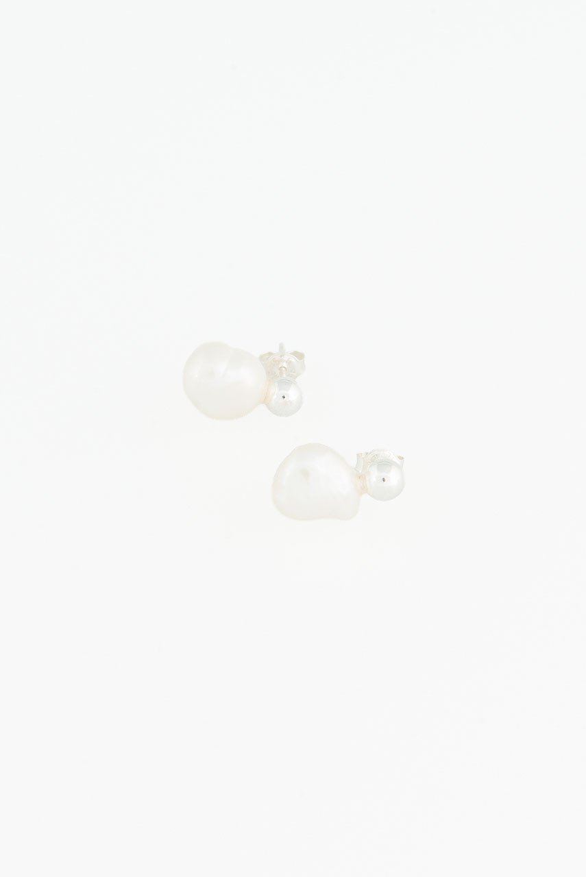 Serenity Pearl Earrings, Silver