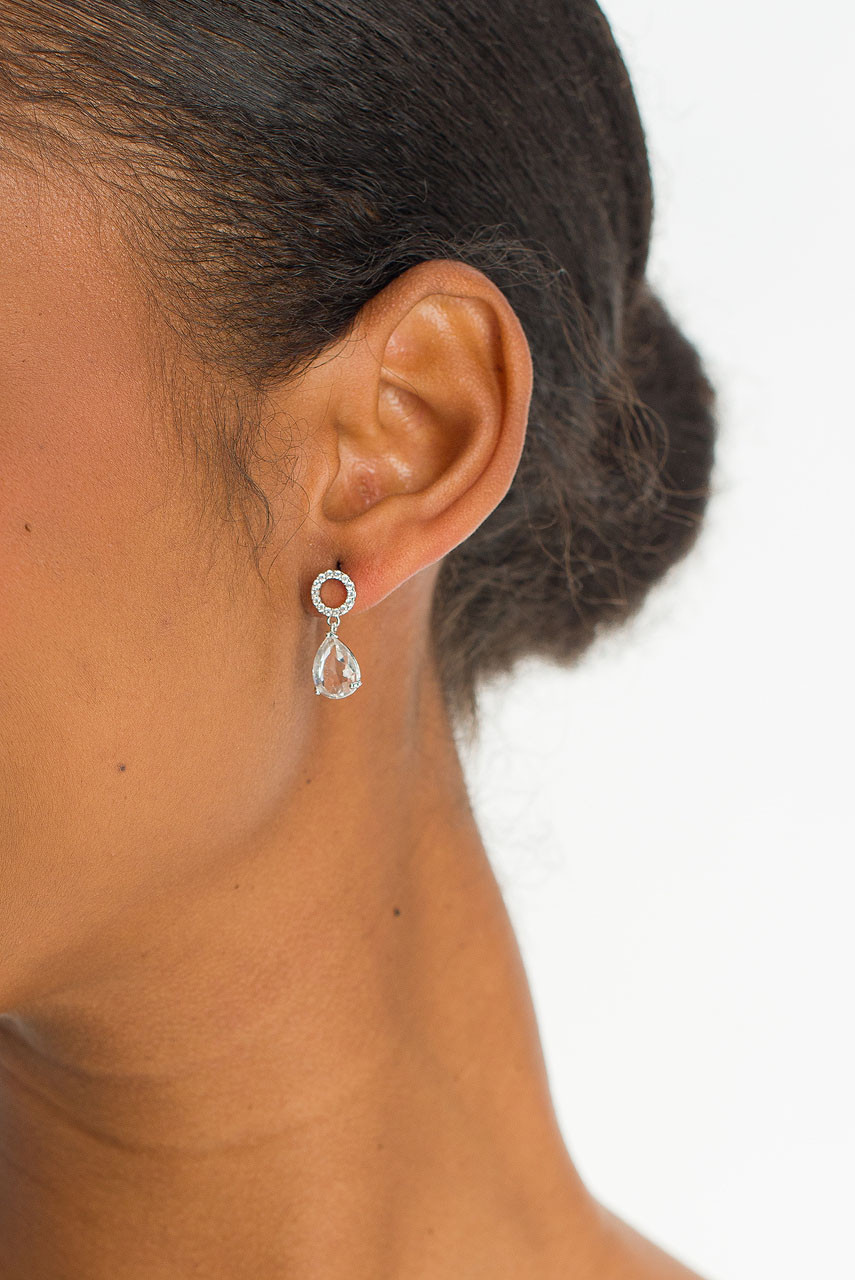 Orbit Drop Earrings, Silver
