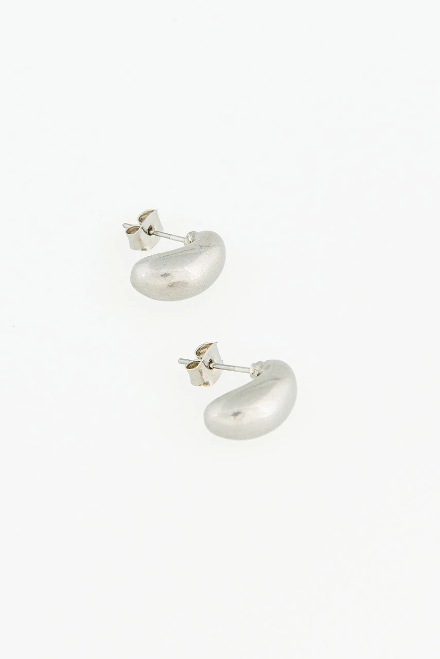 Jelly Bean Earrings, Silver