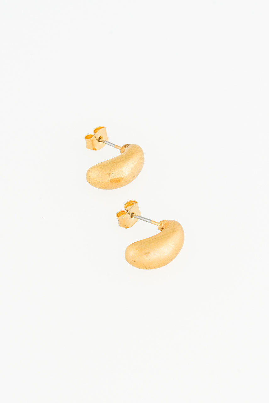 Jelly Bean Earrings, Gold