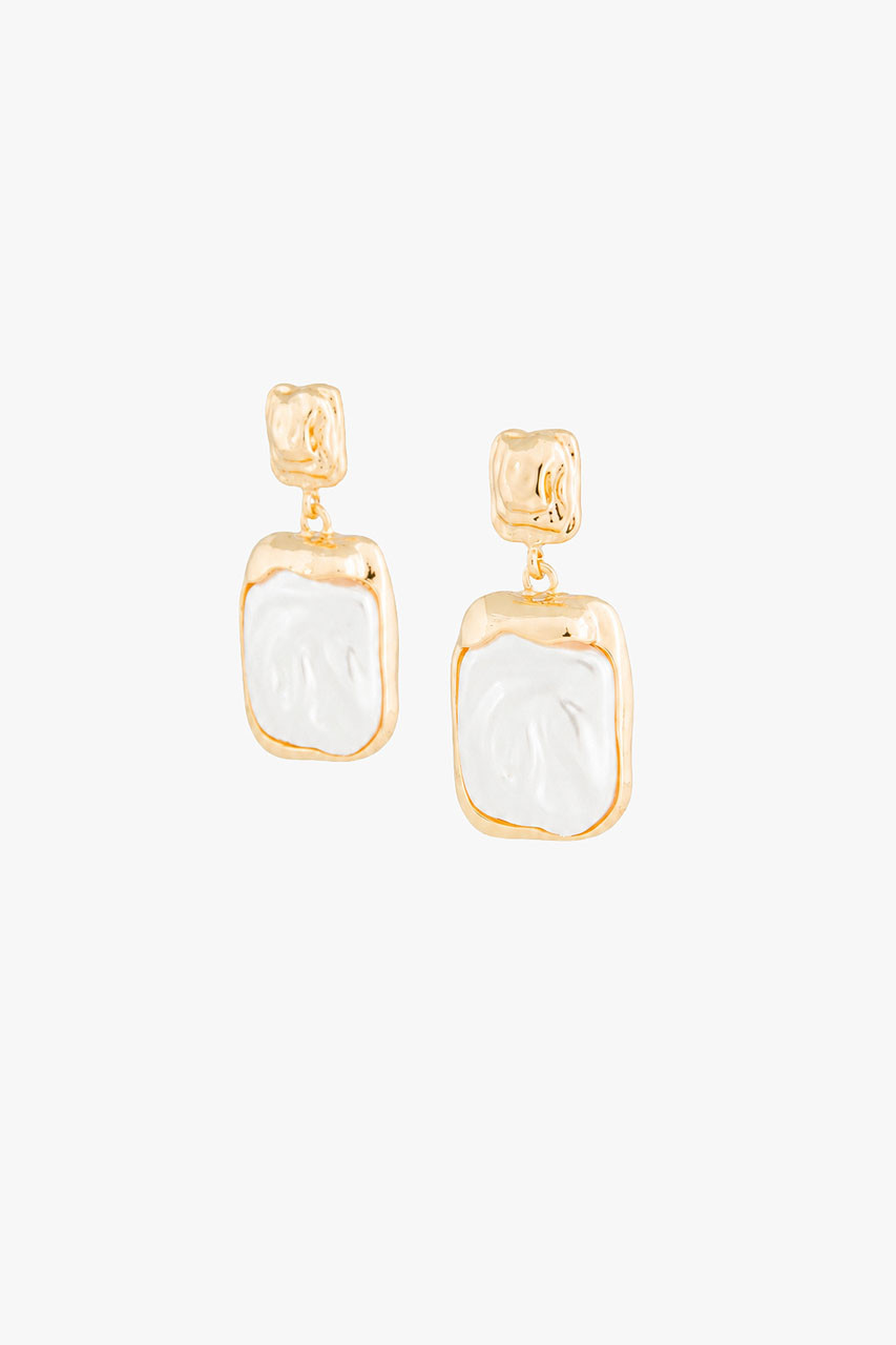Gallery Pearl Earrings, Gold