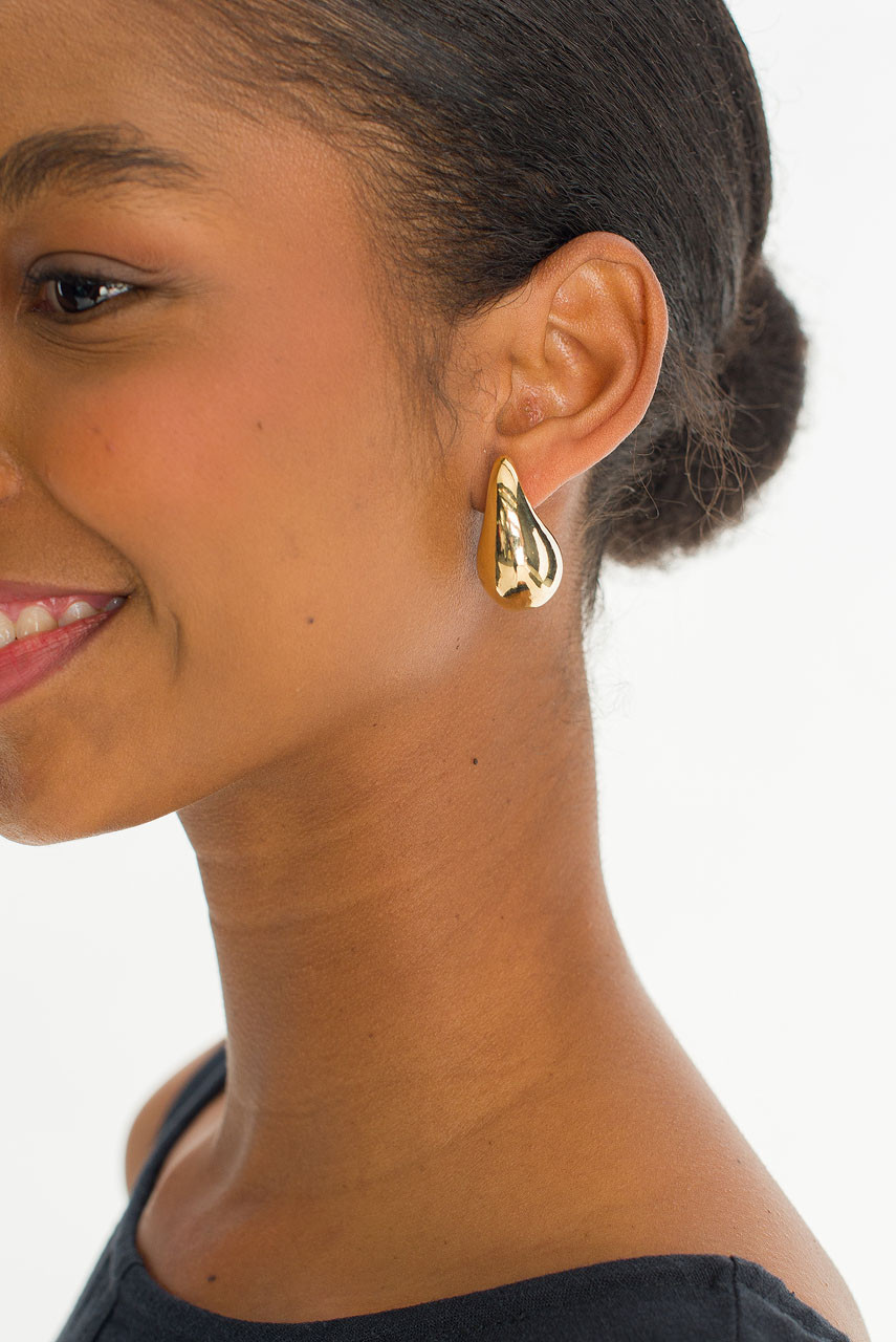 Statement Dewdrop Earrings, Gold