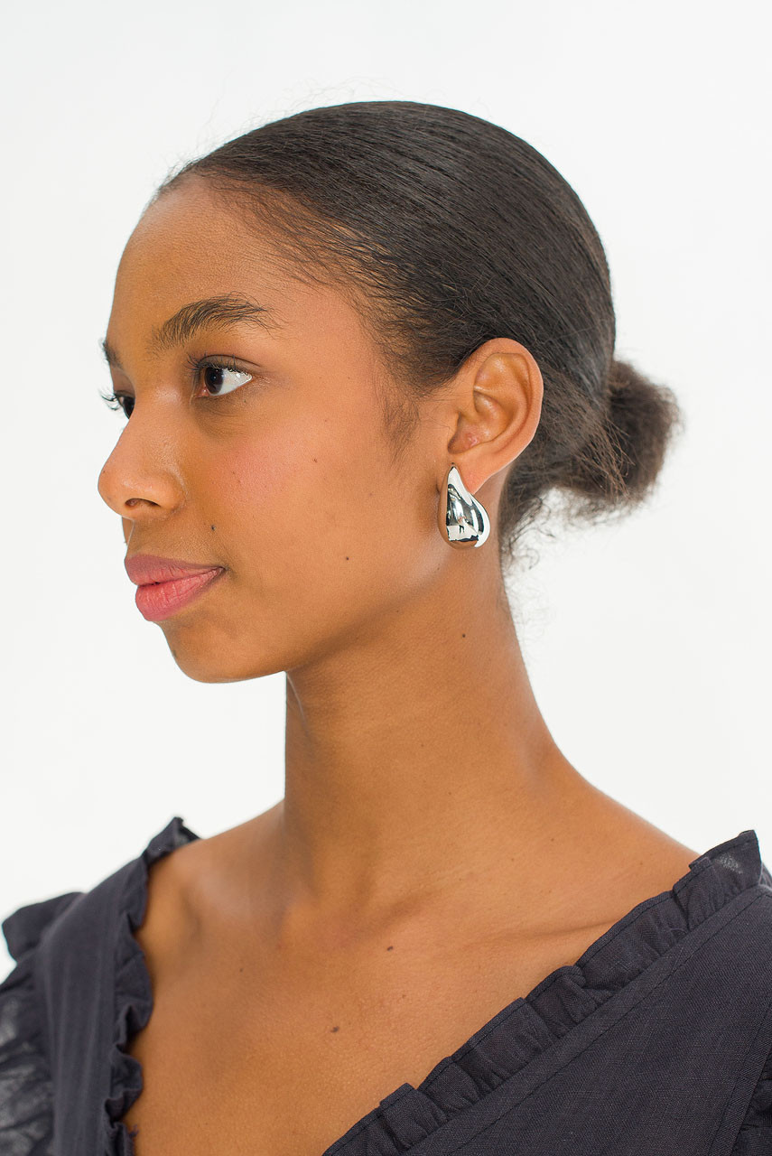 Statement Dewdrop Earrings, Silver