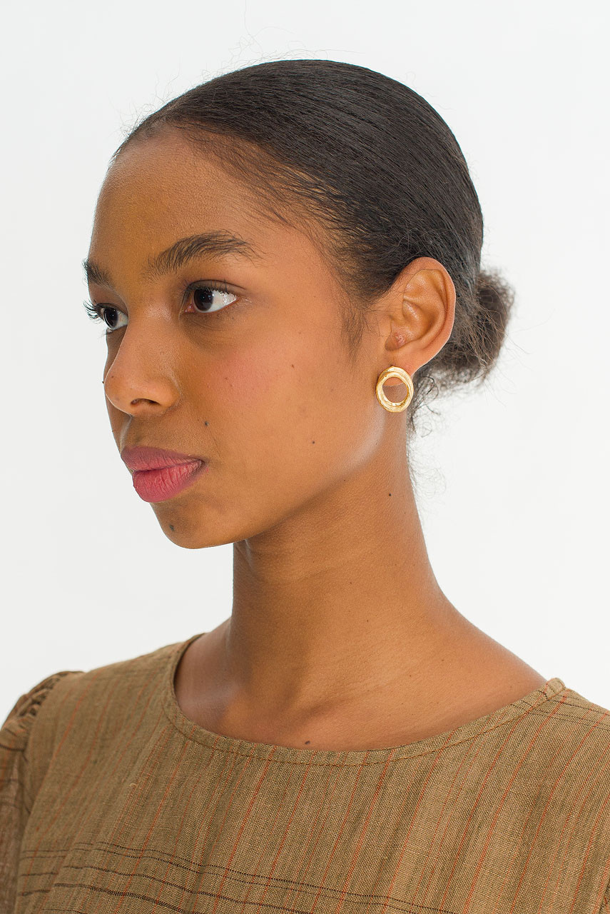 Halo Layered Studs, Gold