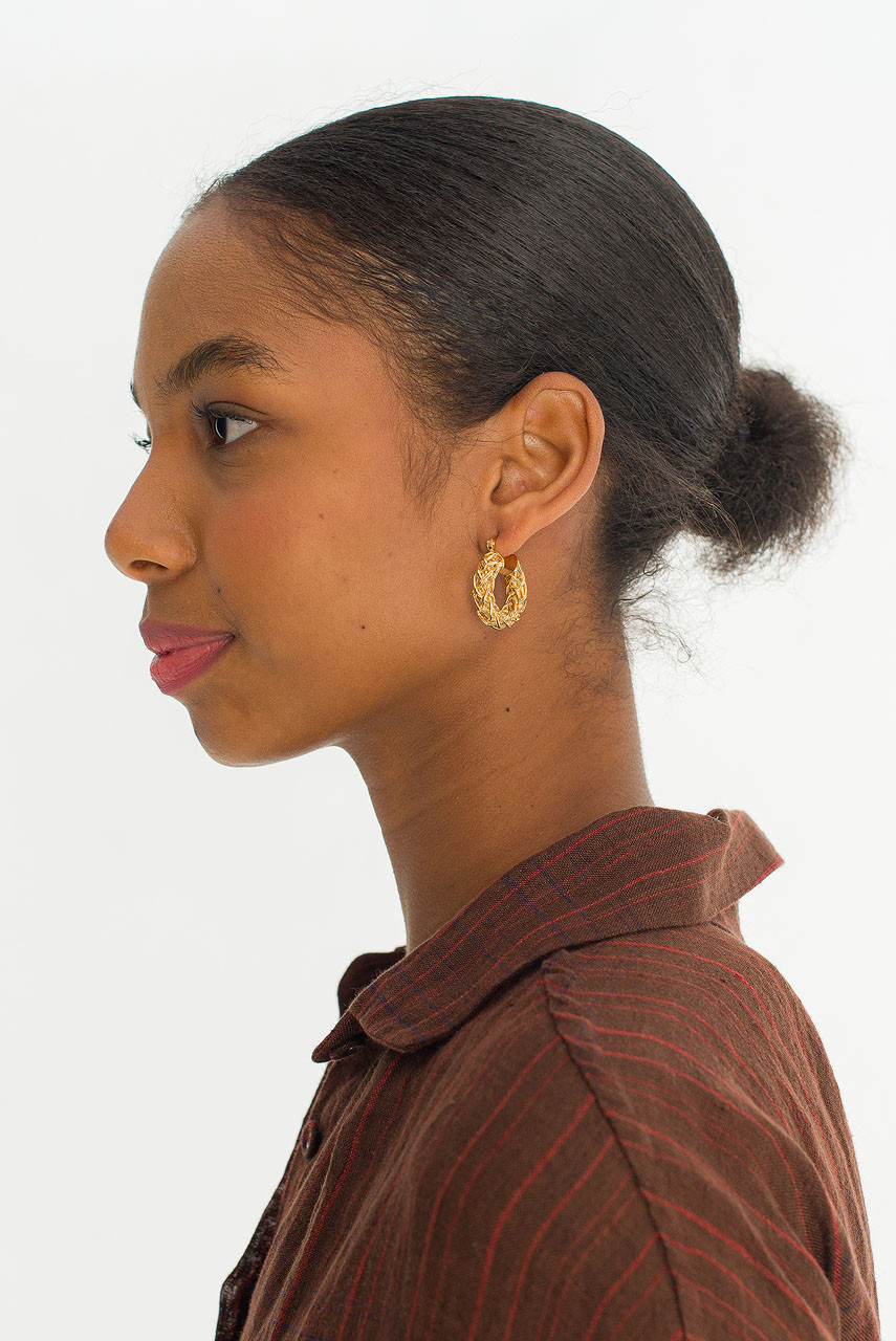 Interlace Hoop Earrings, Gold