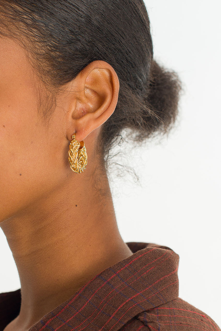 Interlace Hoop Earrings, Gold