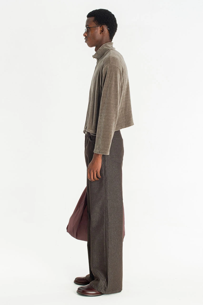 Menswear | Pinstripe Flared Jeans, Charcoal