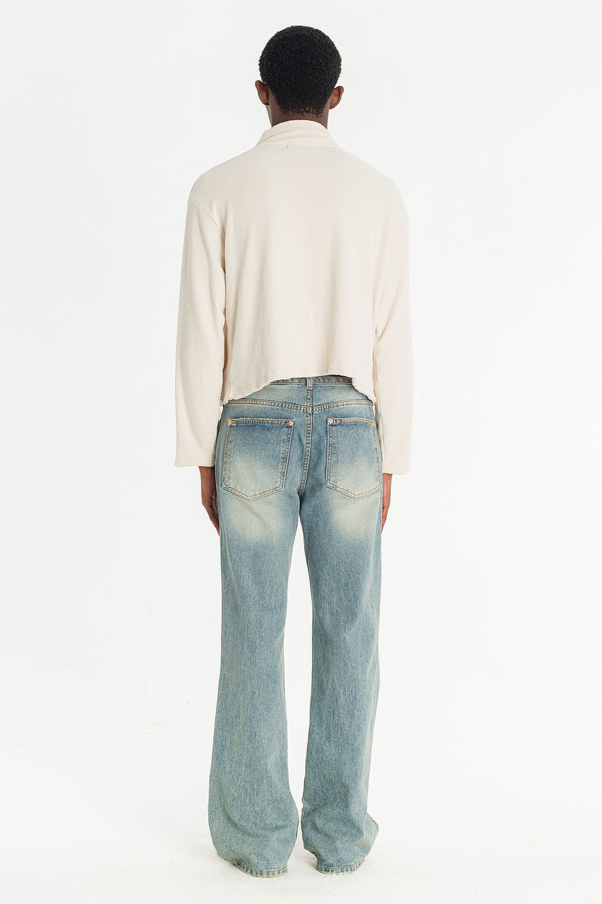 Menswear | Raw-Cut Funnel Sweat, Ivory
