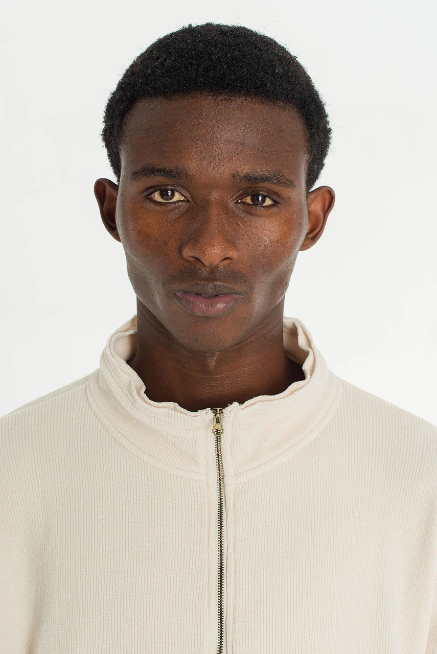 Menswear | Raw-Cut Funnel Sweat, Ivory