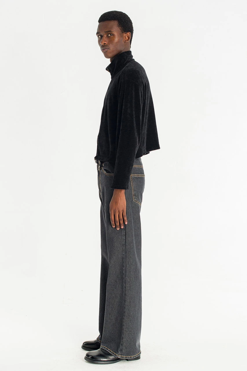 Menswear | Raw-Cut Funnel Sweat, Black