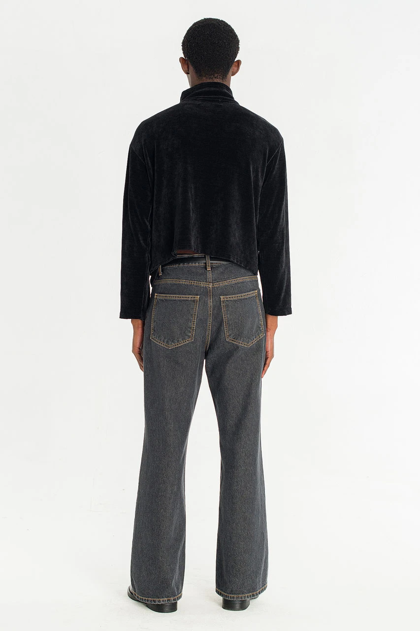 Menswear | Raw-Cut Funnel Sweat, Black